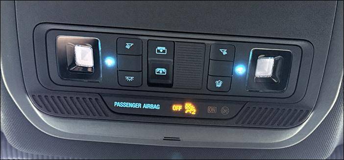 2026 ford explorer tremor interior: overhead controls and buttons