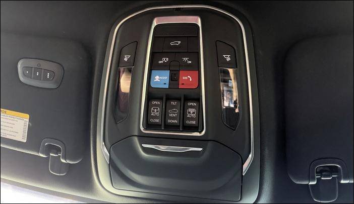 2026 jeep cherokee ltd - ceiling sunroof controls