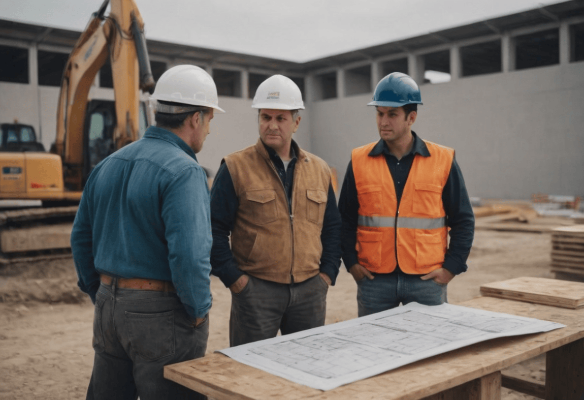 team meeting at a construction company