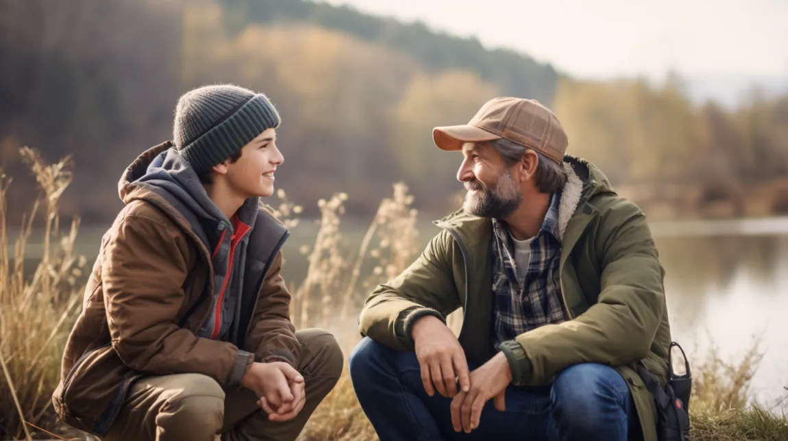 father and son talking about dating myths