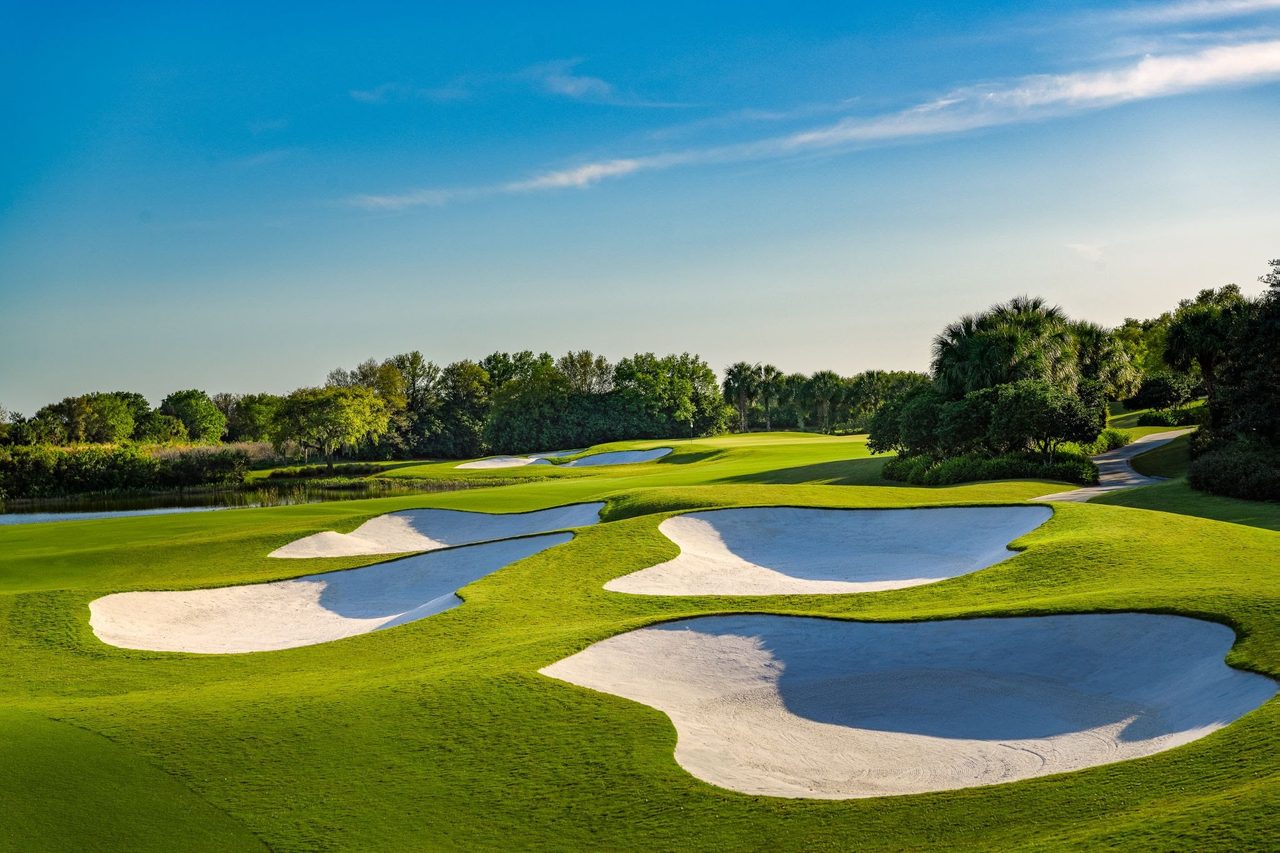 Tom Fazio designed golf course bunkers at The Ritz-Carlton Members Club in Sarasota Florida