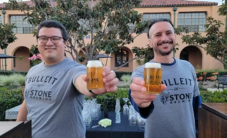 a shot and a beer with Bulleit Whiskey and Stone Brewing